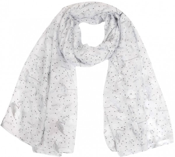 Foulard blanc et gris