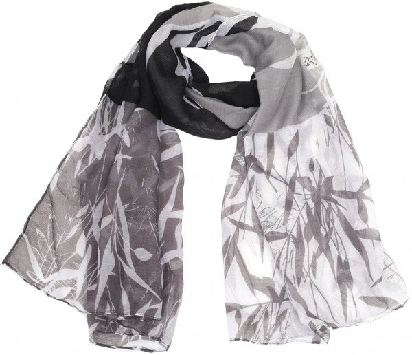 Foulard imprimé feuille bambou
