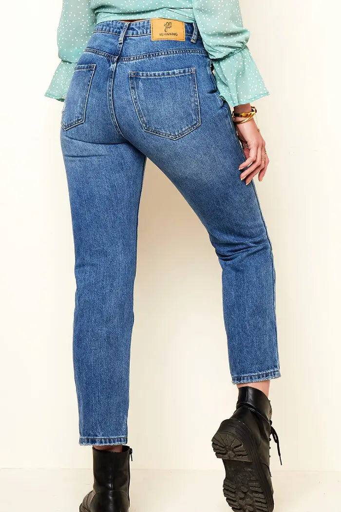 Jeans troués longueur cheville