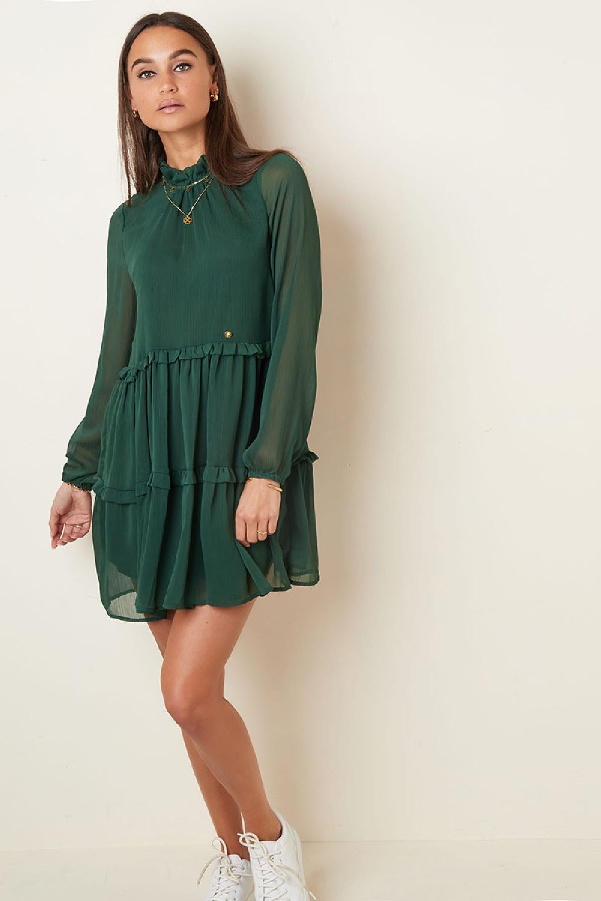 Robe en mousseline à volants