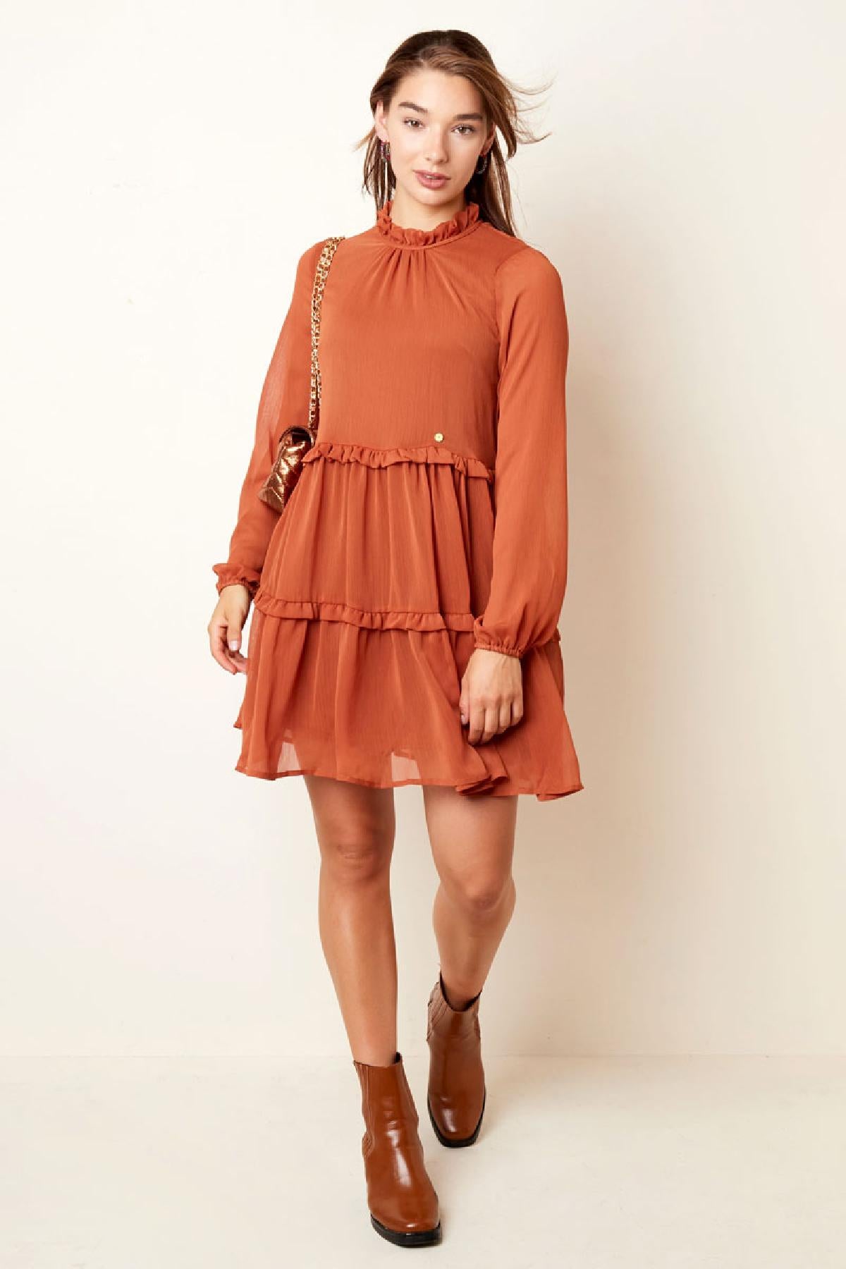 Robe en mousseline à volants
