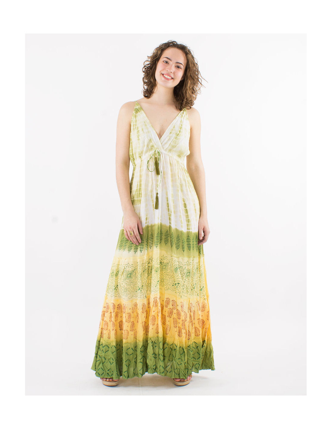 Robe longue d'été motifs Maori Tie Dye