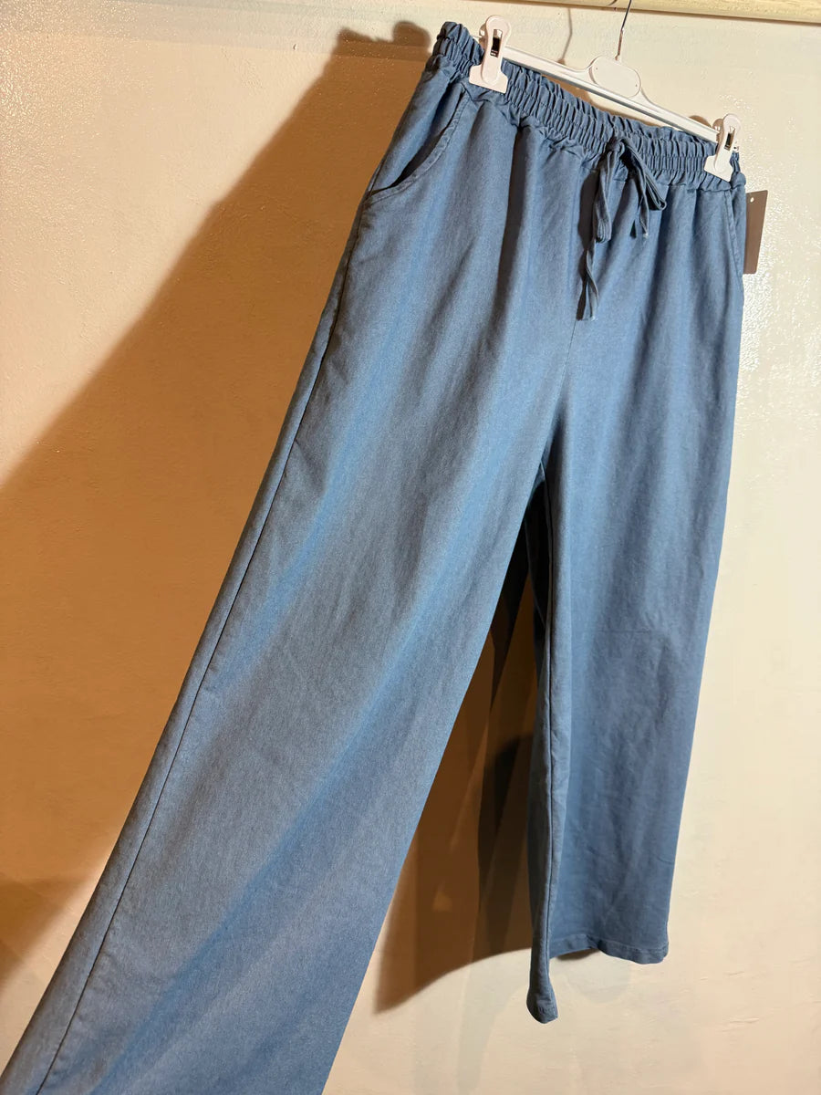 Pantalon en tissu jeans taille