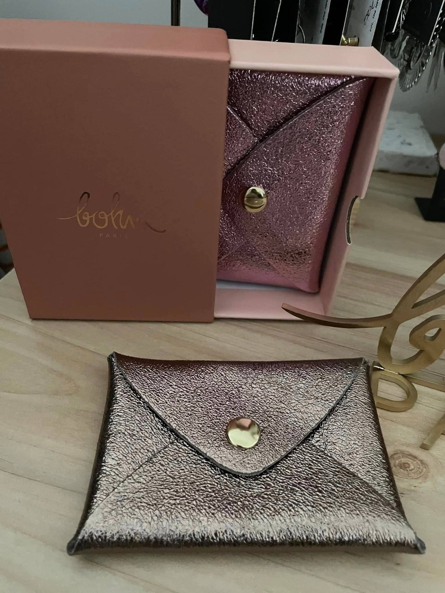 Porte carte ou porte monnaie cuir Bohm Paris coffret cadeaux