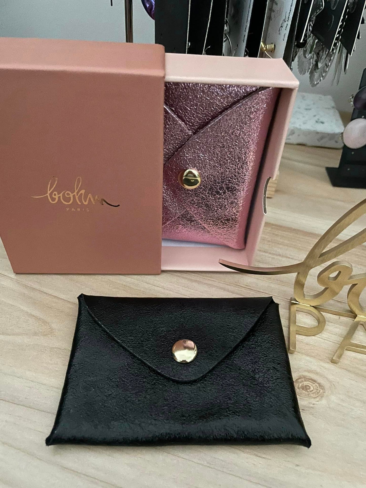 Porte carte ou porte monnaie cuir Bohm Paris coffret cadeaux