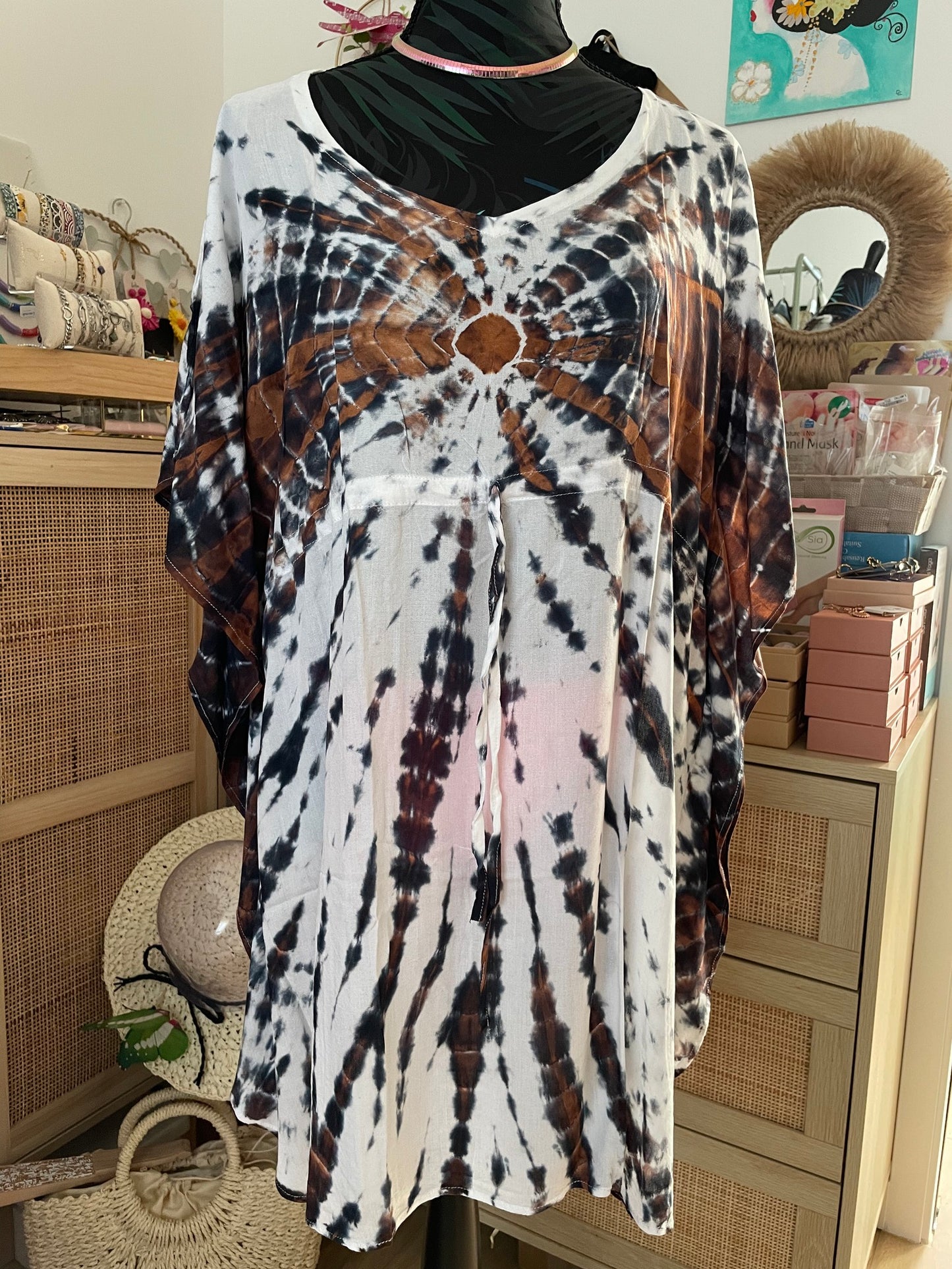 Tunique de plage oversize Tie and Dye
