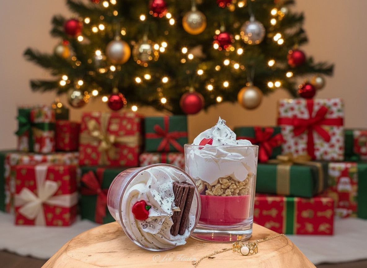 Bougie et son bijoux caché de Noël artisanale