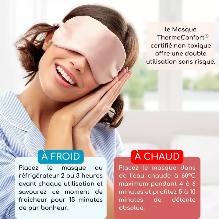 Gua Sha Masseur Visage en Quartz Rose et Masque Yeux Thermothérapie