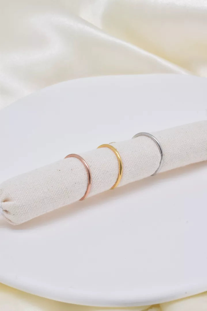 Bague en acier inoxydable trèfle porte bonheur