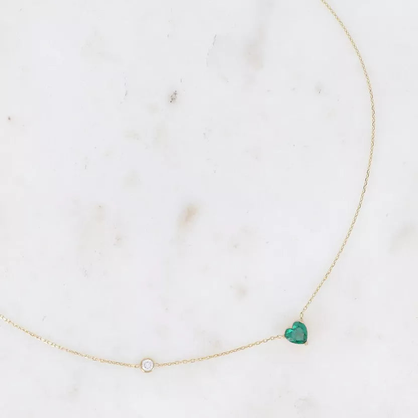 Collier - Cristal Cœur & Oxyde de Zirconium | Bohm Paris