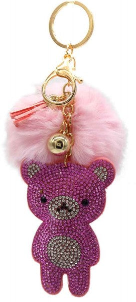 Charm fluffy ours strass