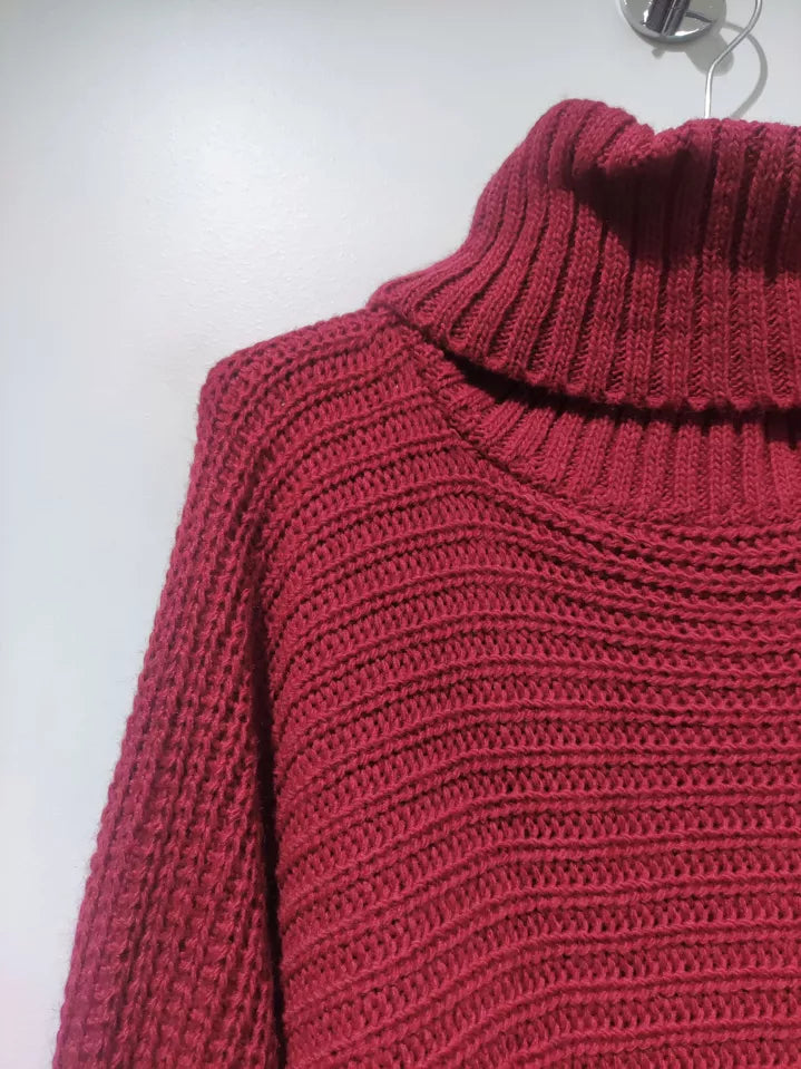 Pull poncho à col roulé