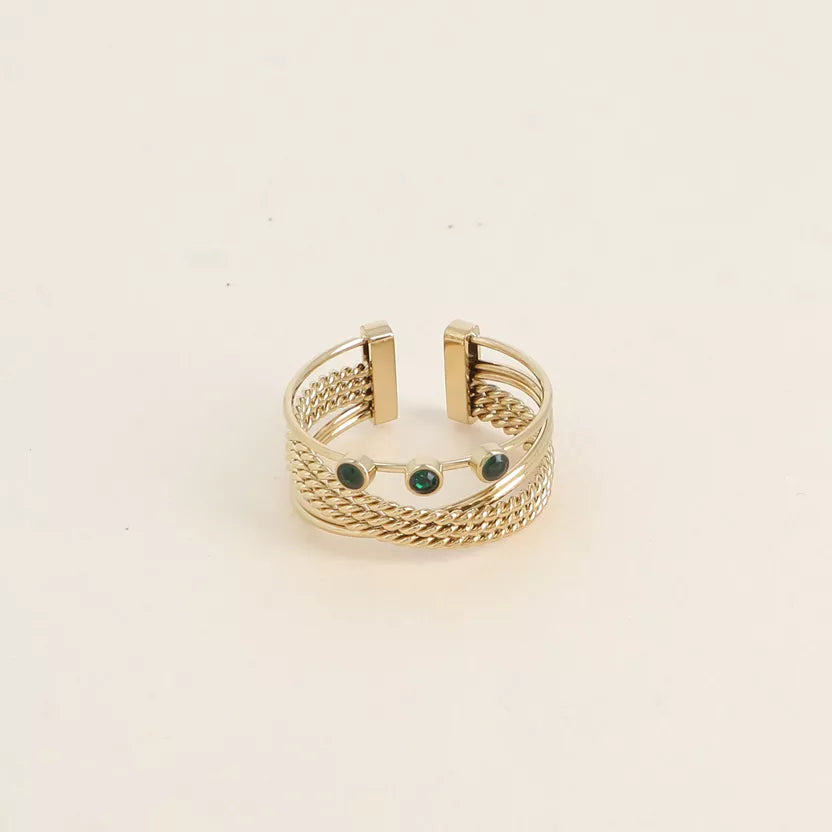 Bague 3 anneaux avec 3 oxydes de zircomium Bohm Paris