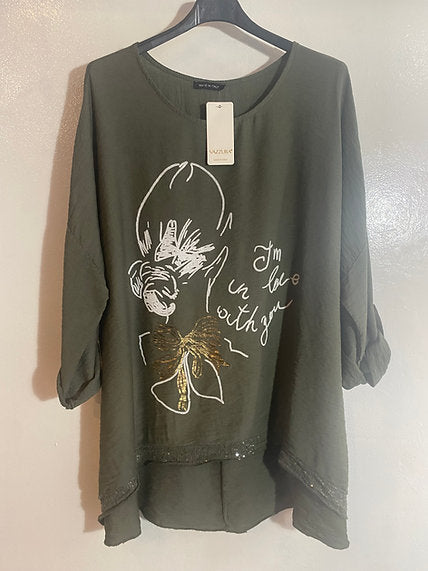 Tunique fluide blanche i'm in love with you