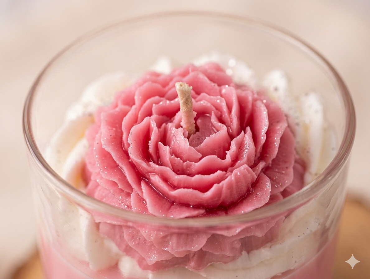 Bougie gourmande artisanale pivoine 100% végétale