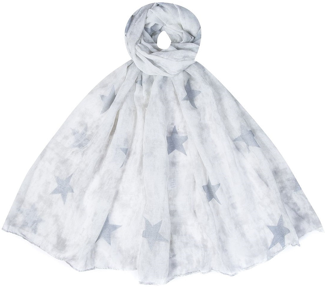 Foulard étoiles argentées brillantes