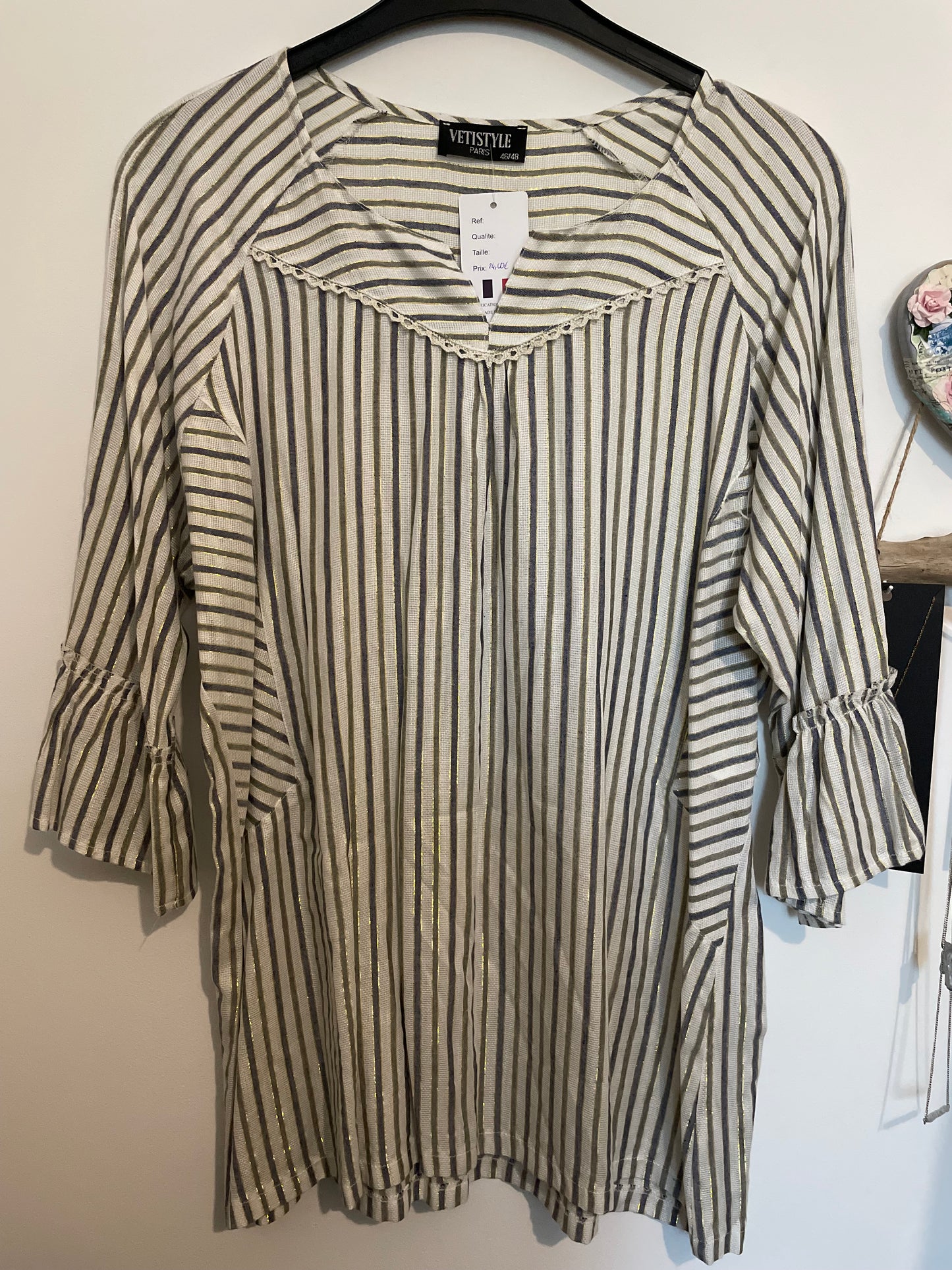 Tunique viscose et lin de fabrication Française