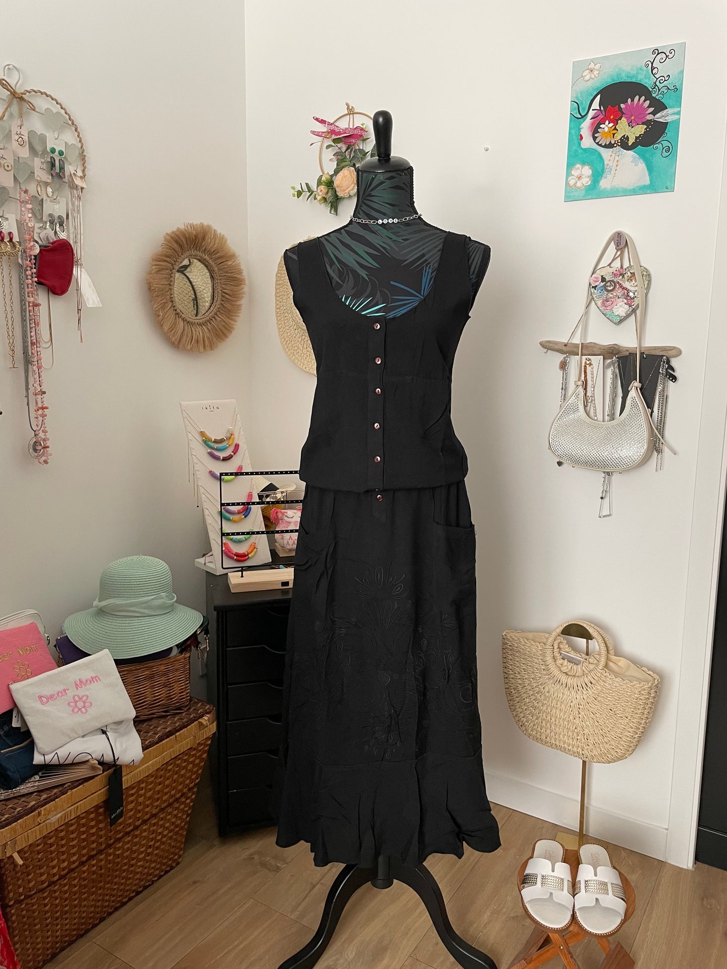 Embroidered long dress