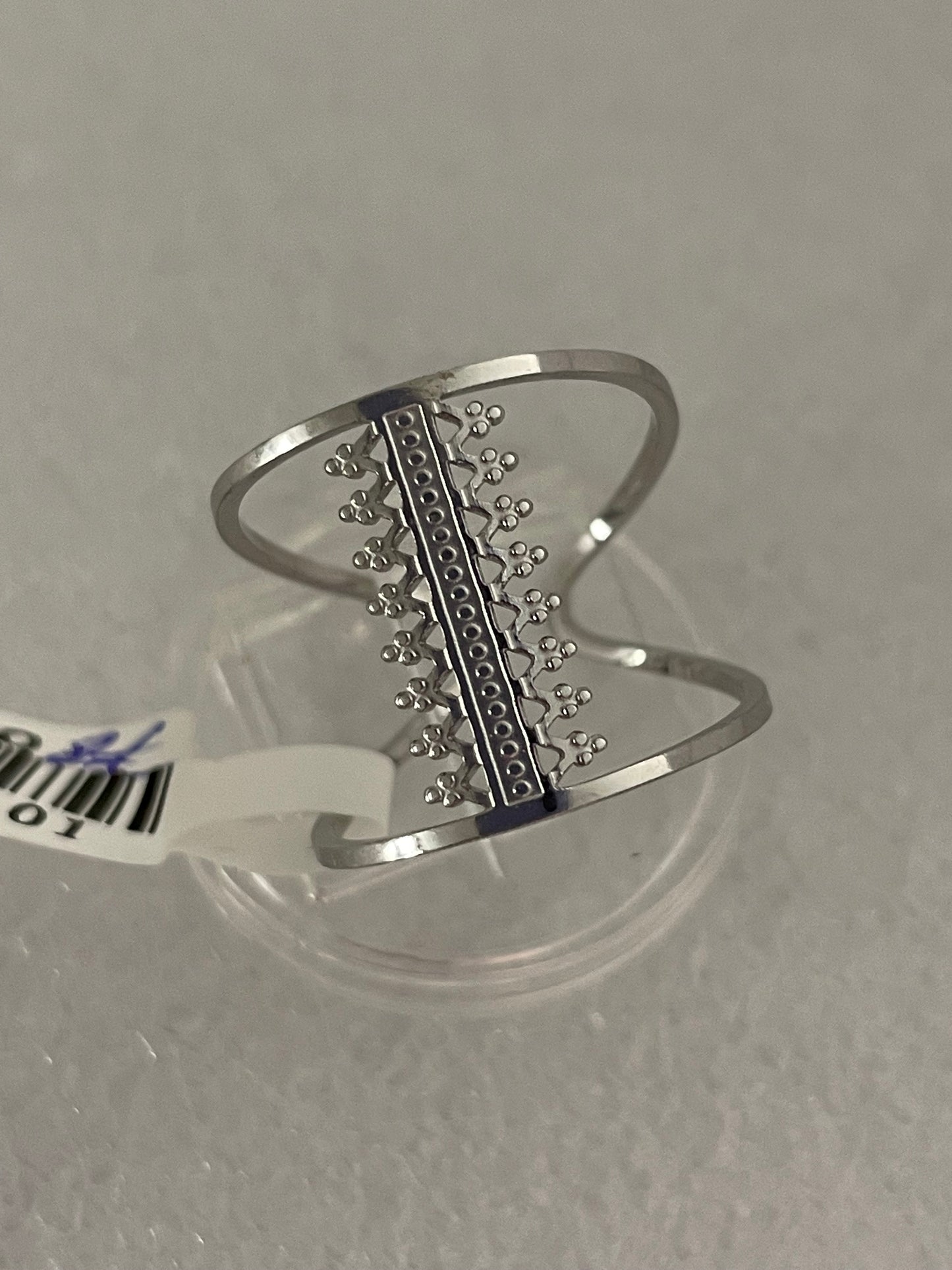 Bague acier inoxydable zig zag