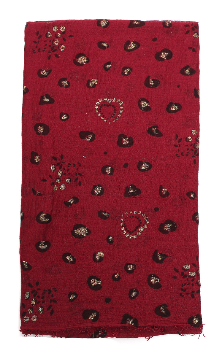 Foulard bordeau et doré