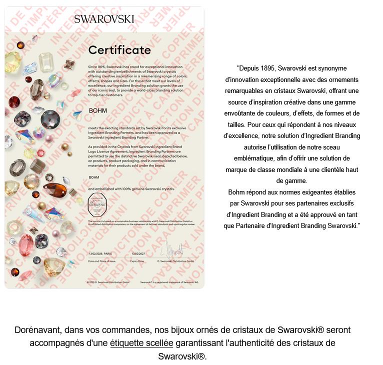Boucles d'oreilles ornées de cristaux de Swarovski® Goutte Bohm Paris