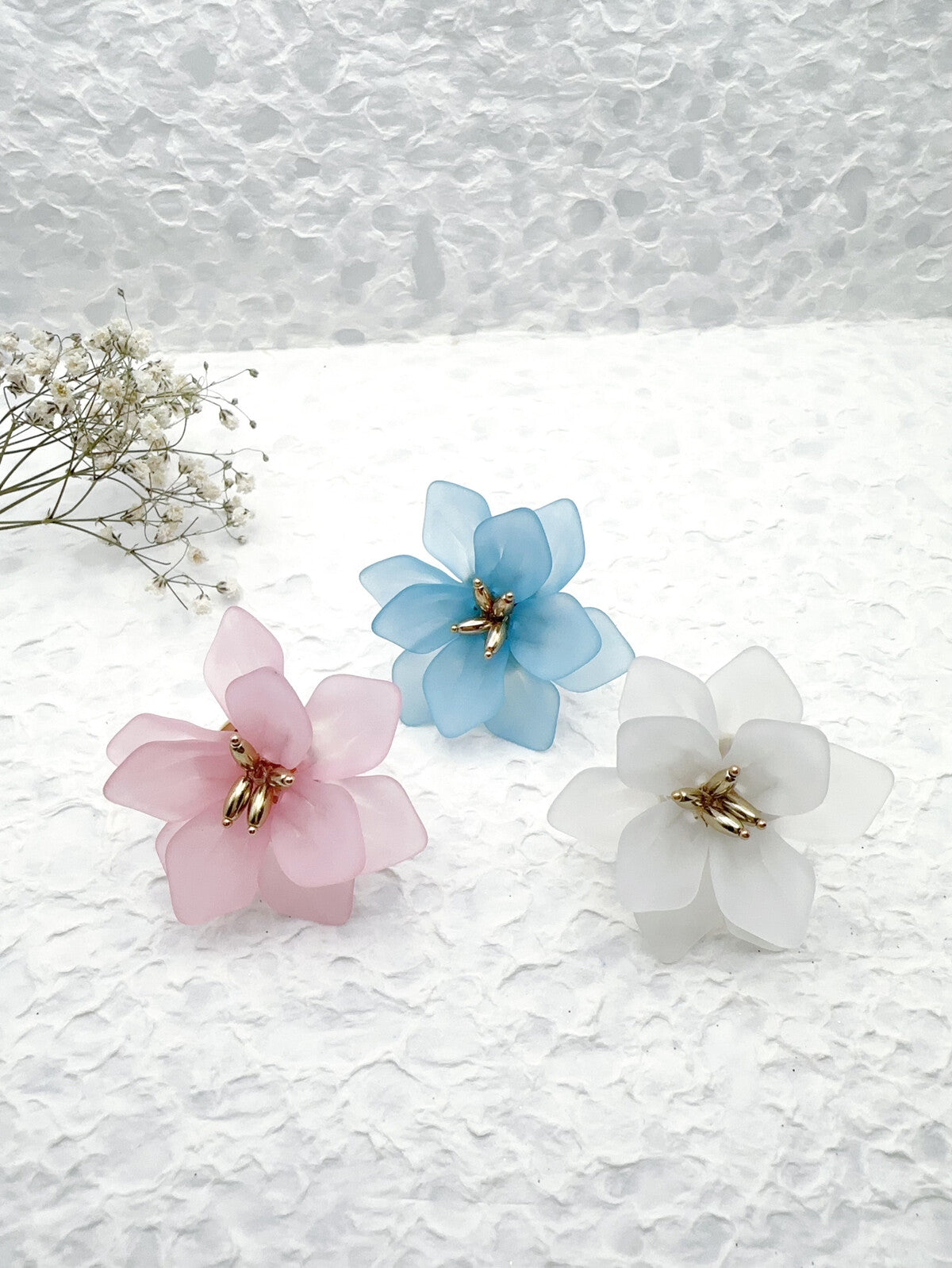 Bague fleur en acier inoxydable