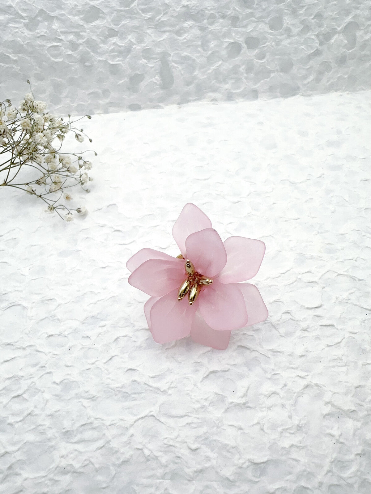 Bague fleur en acier inoxydable