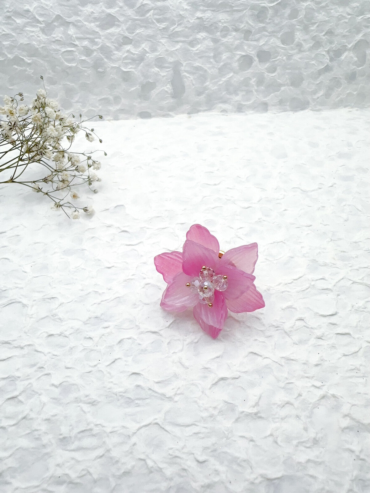 Bague fleur en acier inoxydable