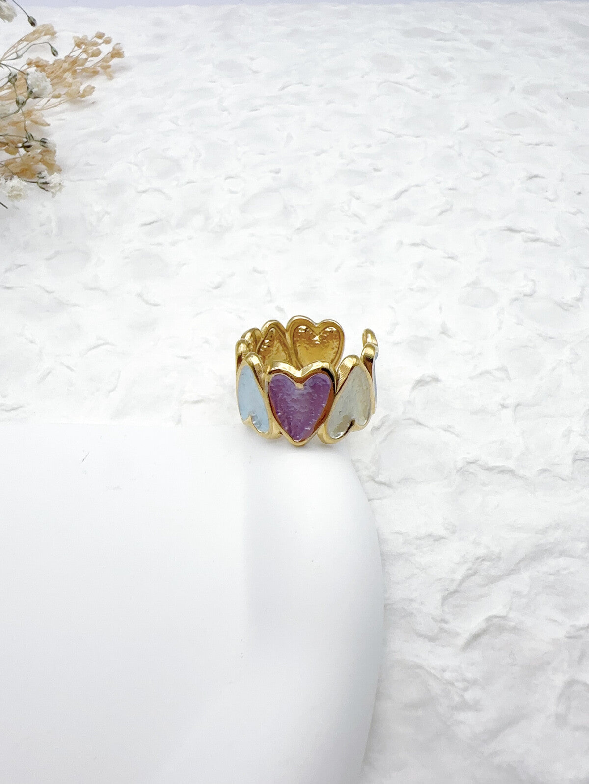 Bague coeur en acier inoxydable