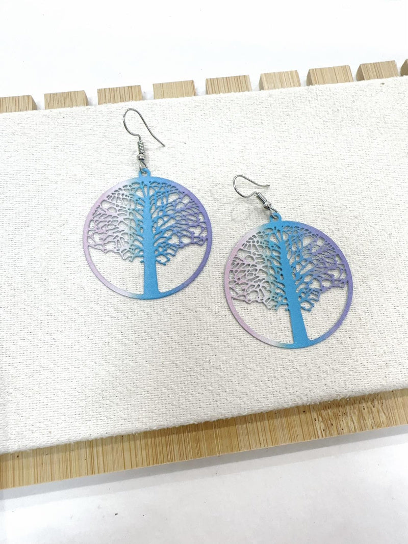 Boucles d'oreilles filigrane fantaisie arbre de vie