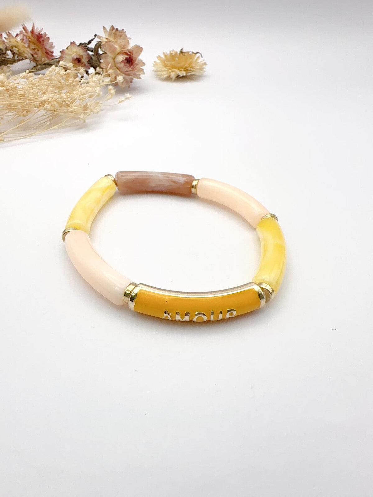 Bracelet tubes fantaisie AMOUR