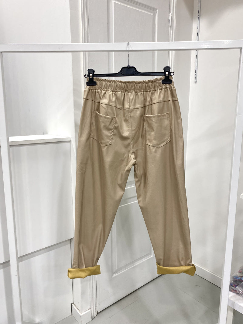 Pantalon large simili cuir