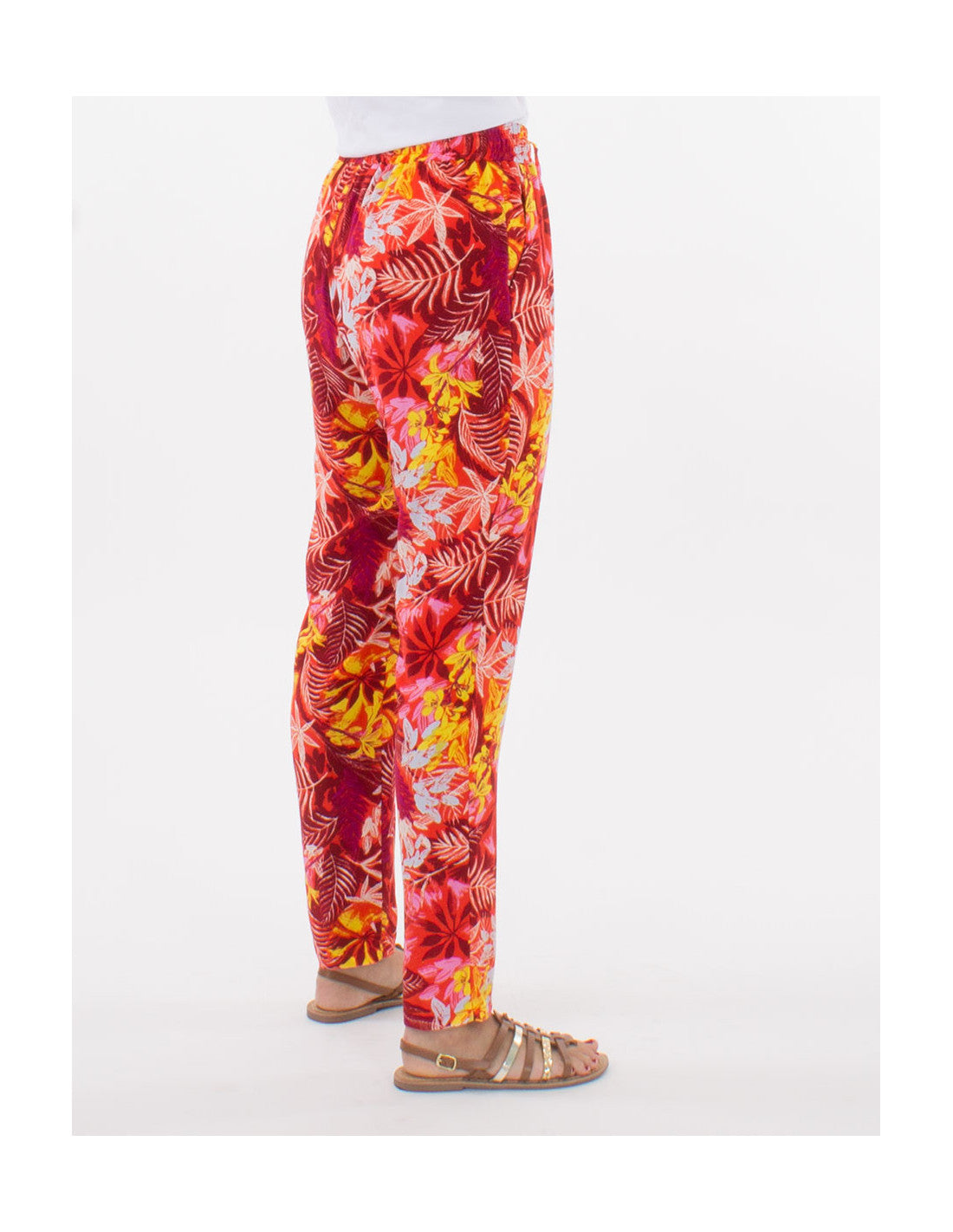 Pantalon fluide imprimé original fleurs Coline