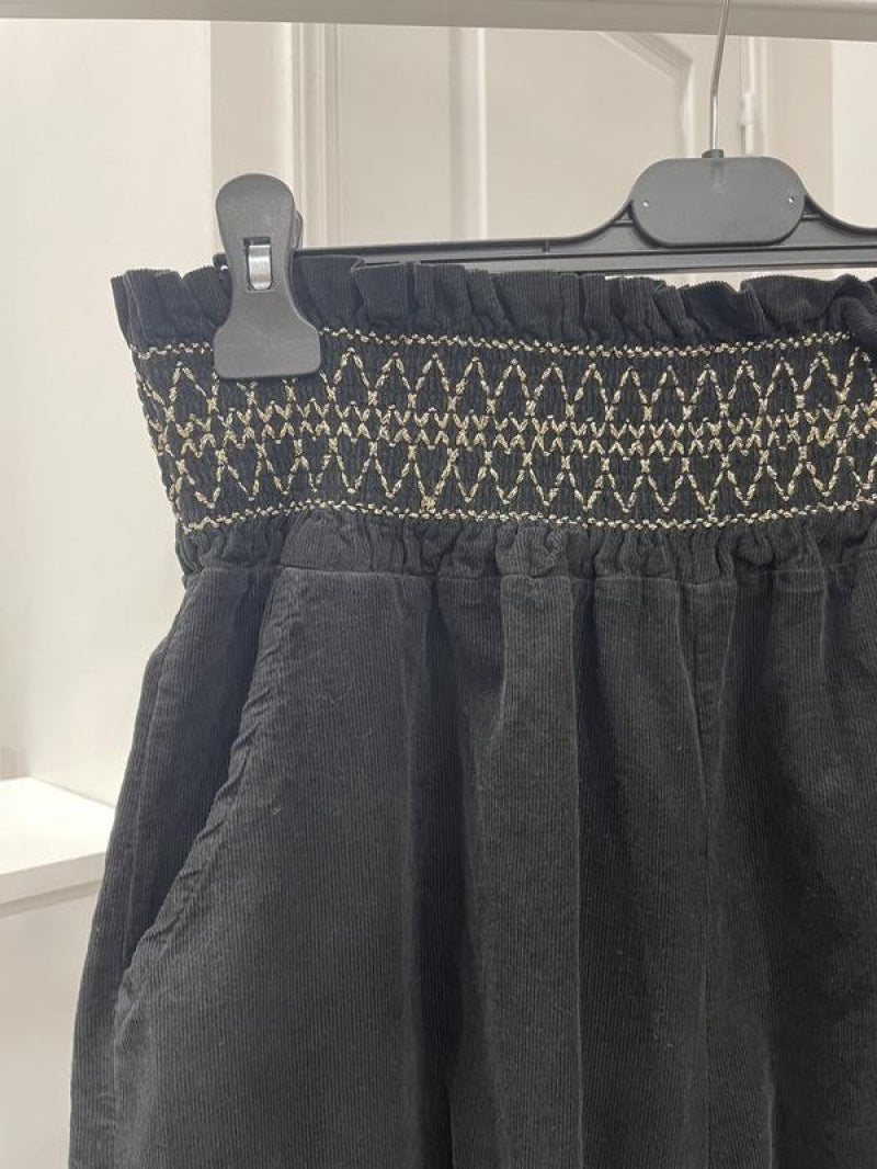 Pantalon jupe en velours cotelé marron ou noir
