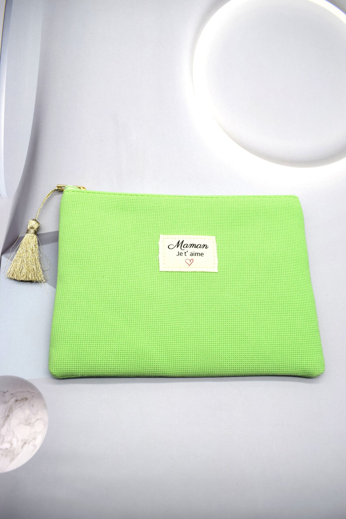 Pochette "Maman je t'aime" en tissu