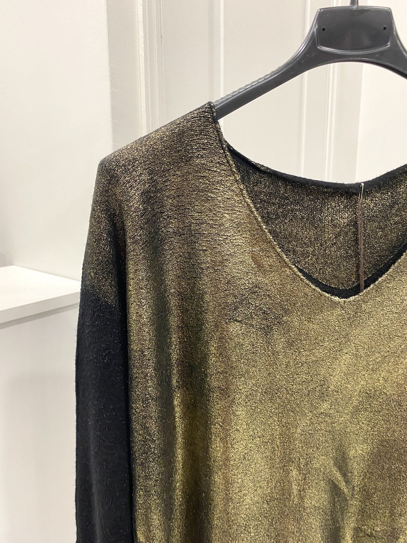 Pull effet métalisé doré