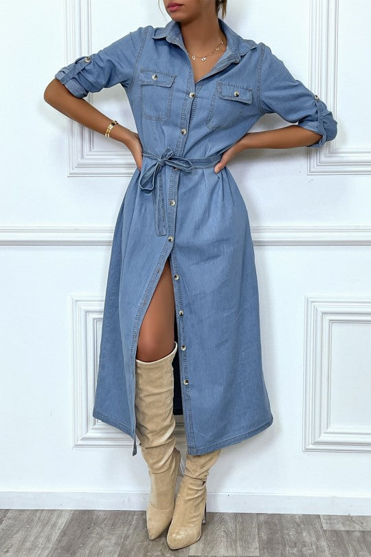 Robe longue en jeans