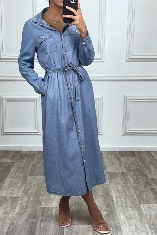 Robe longue en jeans