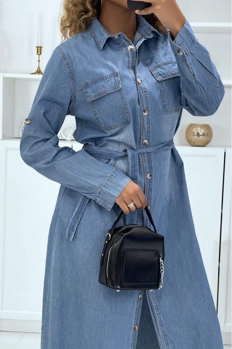 Robe longue en jeans