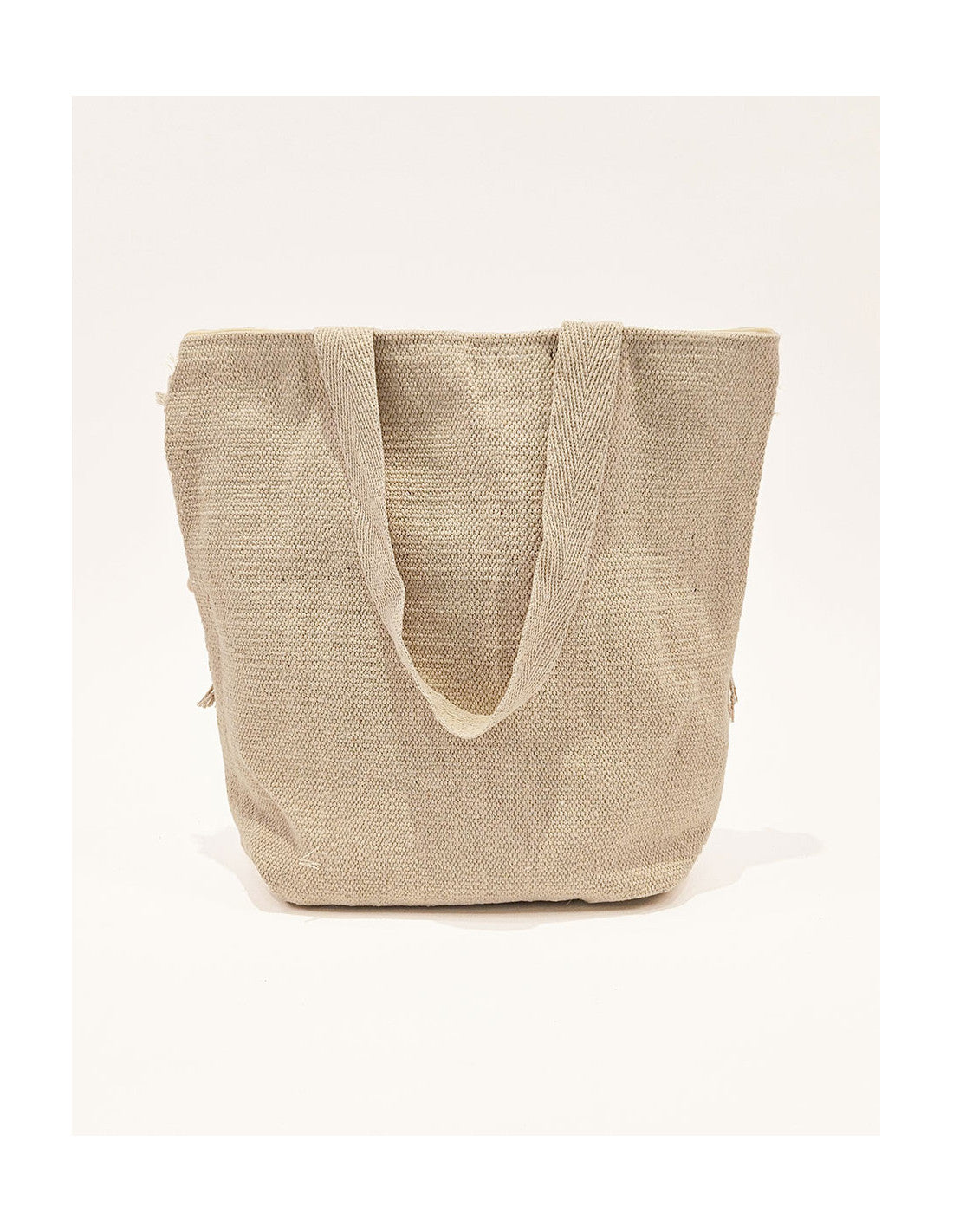 Sac cabas boho avec franges et pompons
