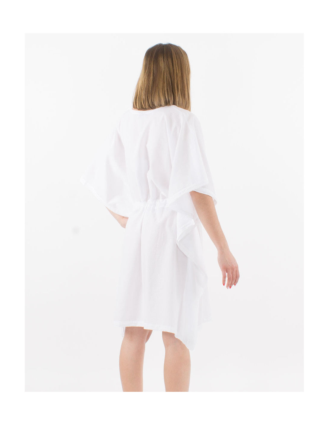 Tunique unie style kaftan en coton