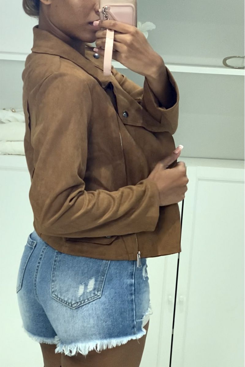 Veste courte suédine