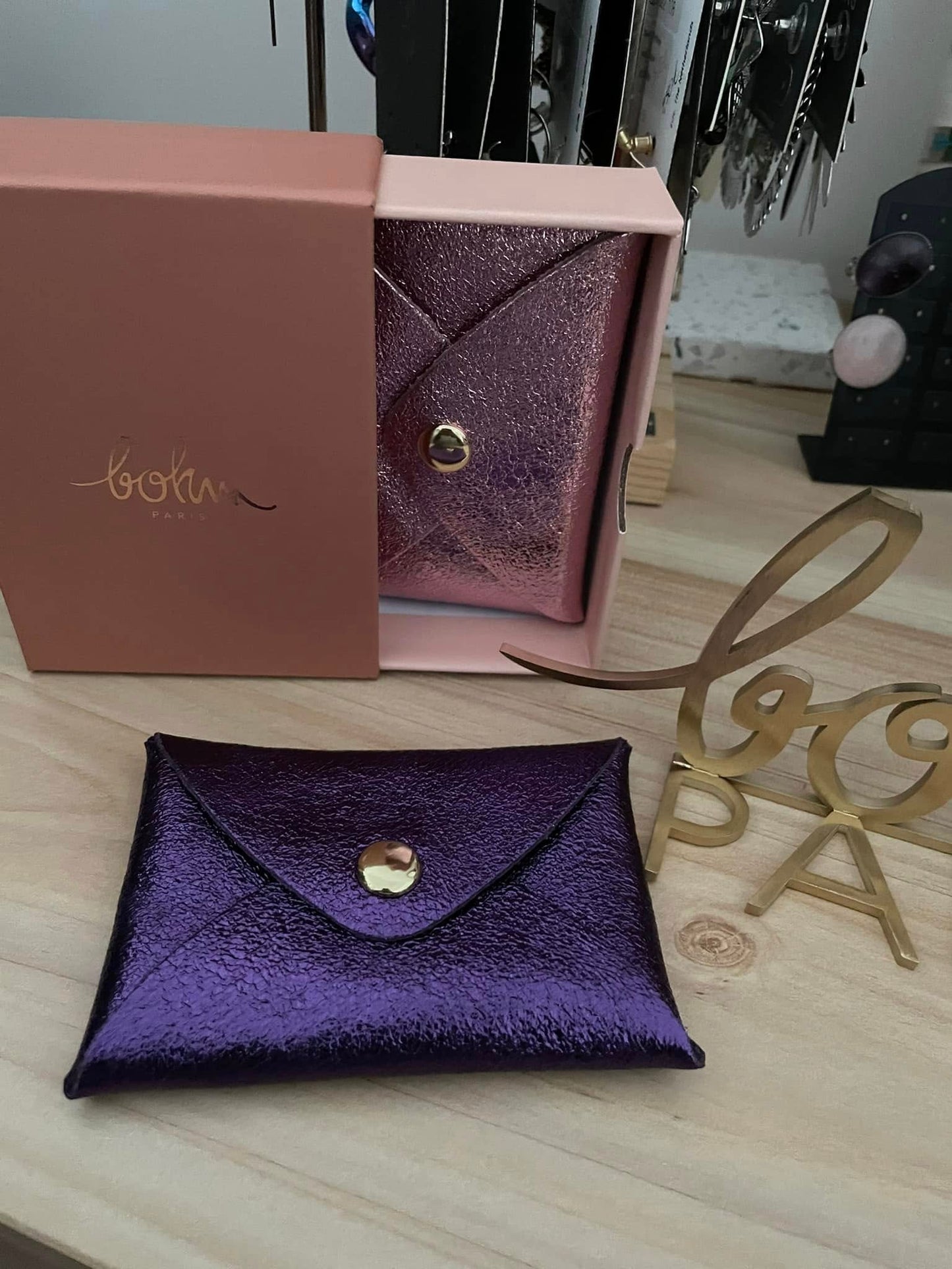 Porte carte ou porte monnaie cuir Bohm Paris coffret cadeaux
