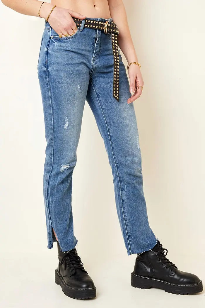 Jeans troué  coupe droite