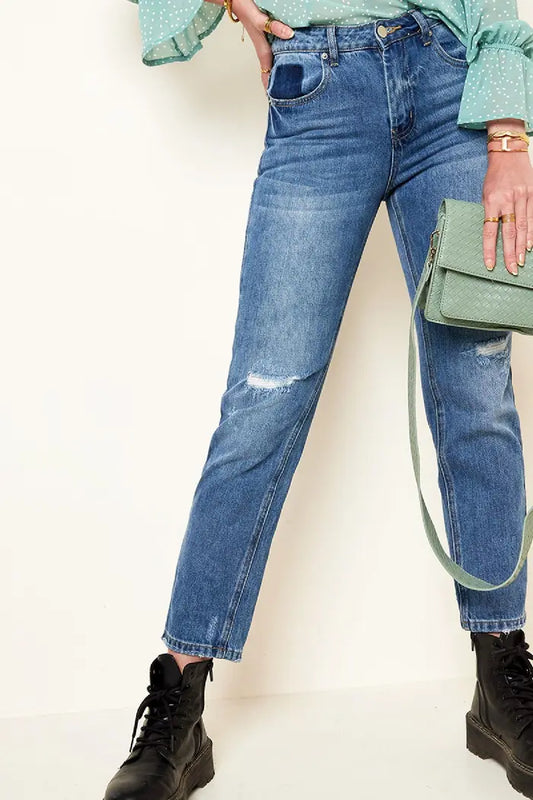 Jeans troués longueur cheville