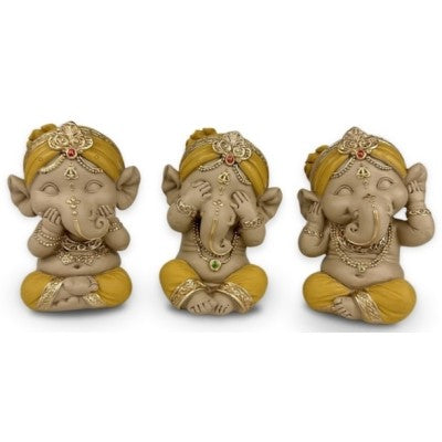 Lot de 3 Ganesh Jaune