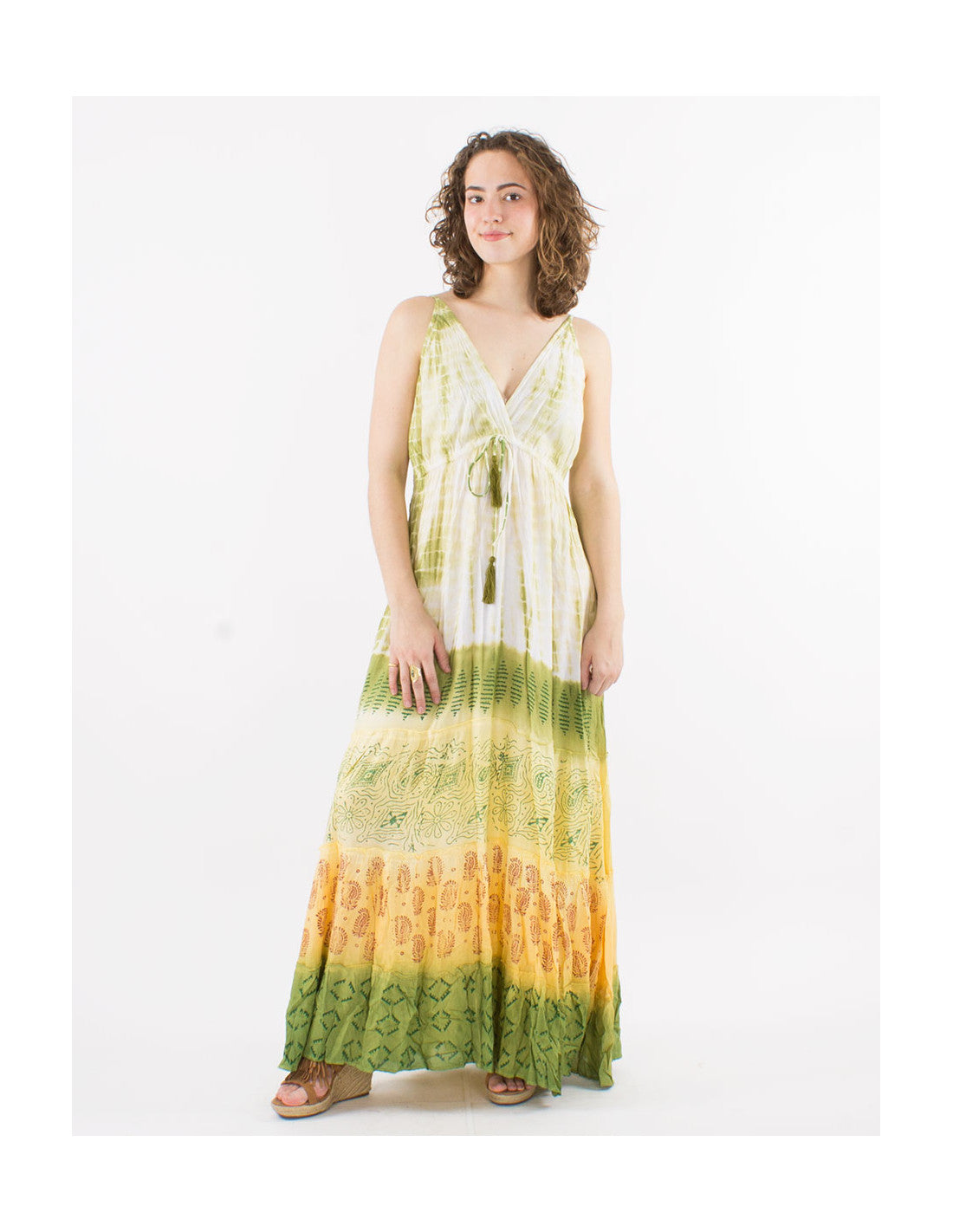 Robe longue d'été motifs Maori Tie Dye