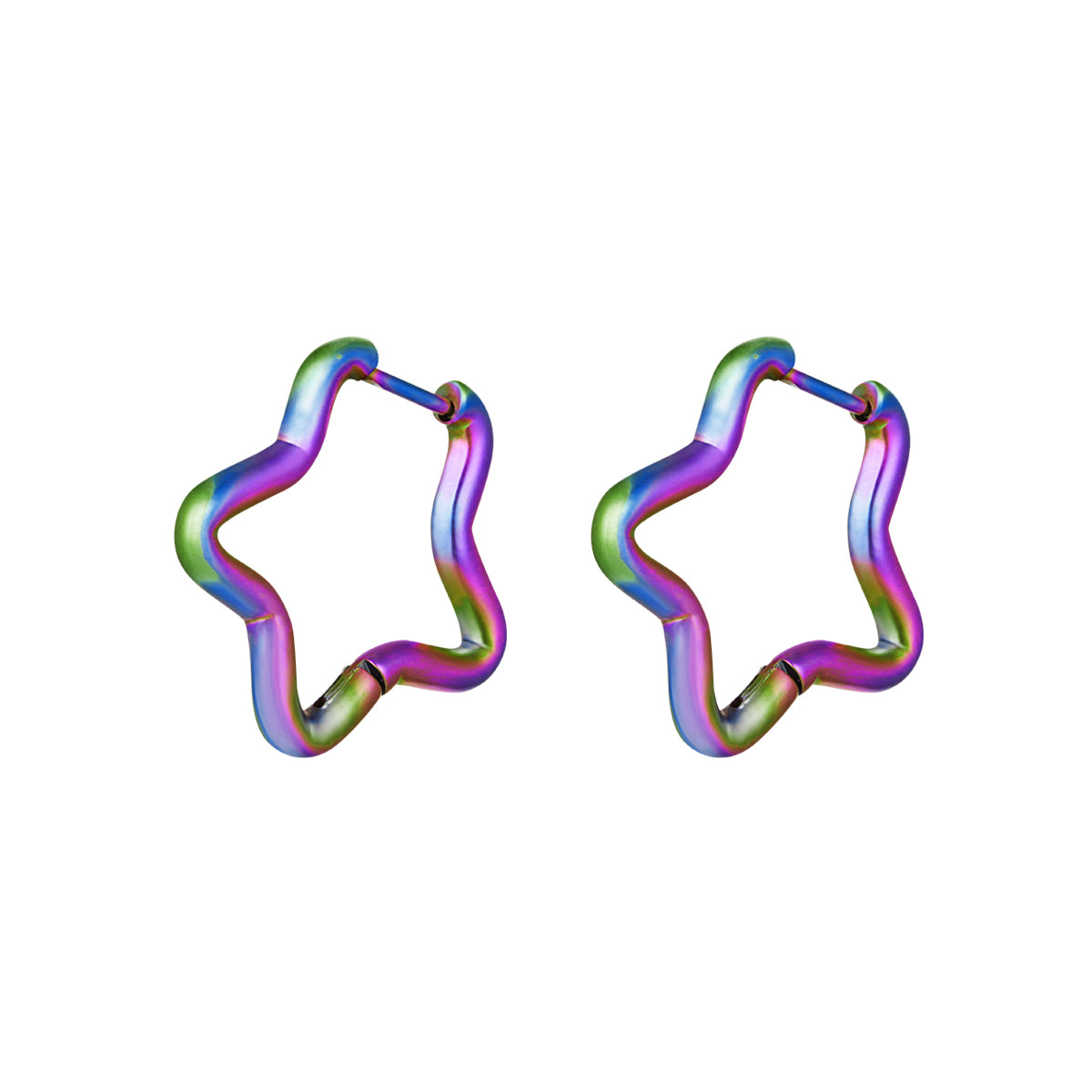 Boucle d'oreille holographique en acier inoxydable