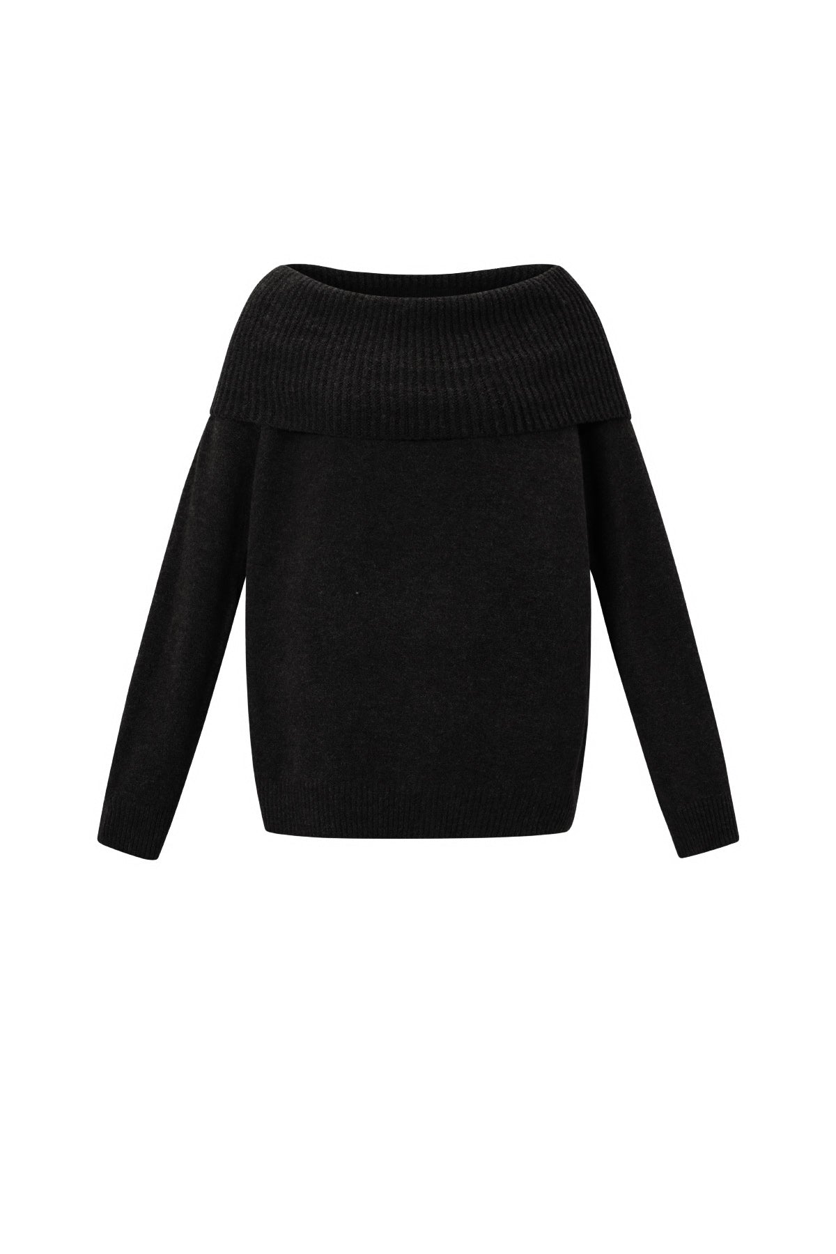 Pull Femme à Épaules Dénudées en Fibre de Polyester Tricotée Élégant Couleur Unie