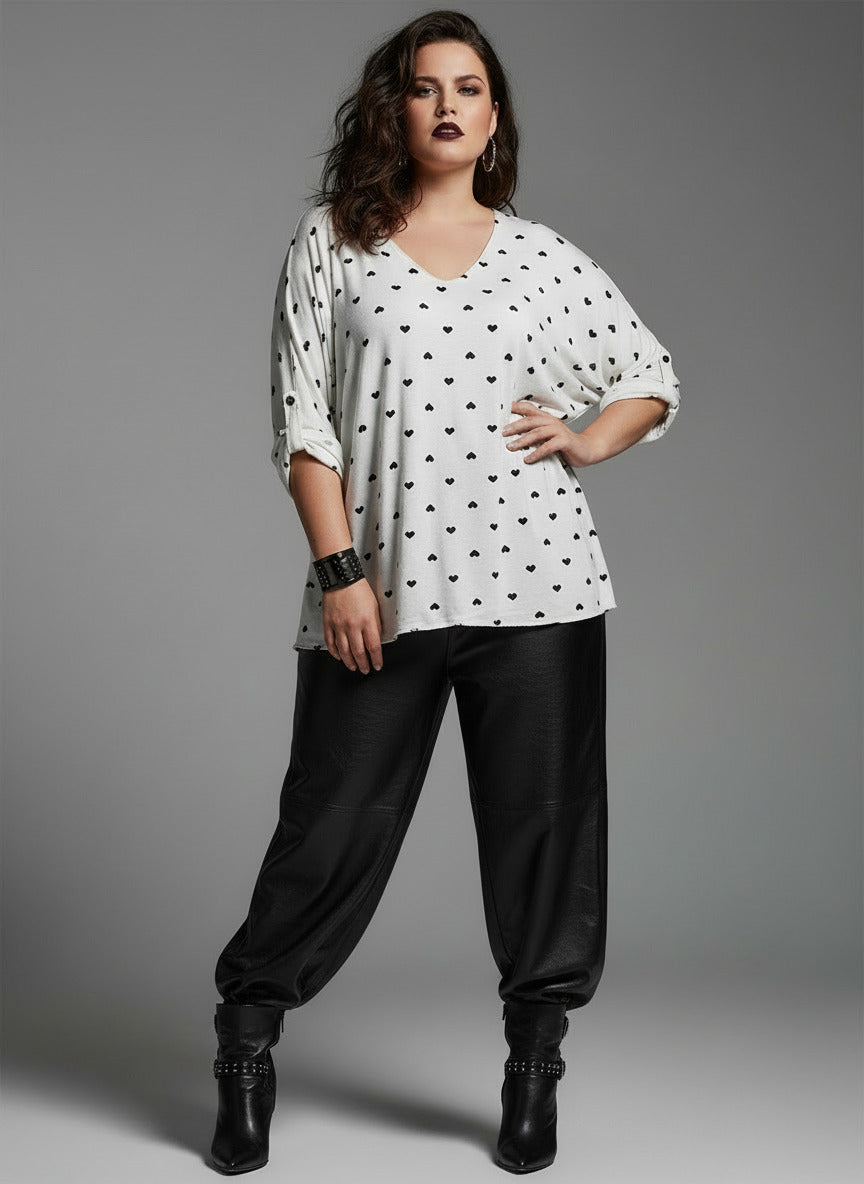 Pull coeur grande taille